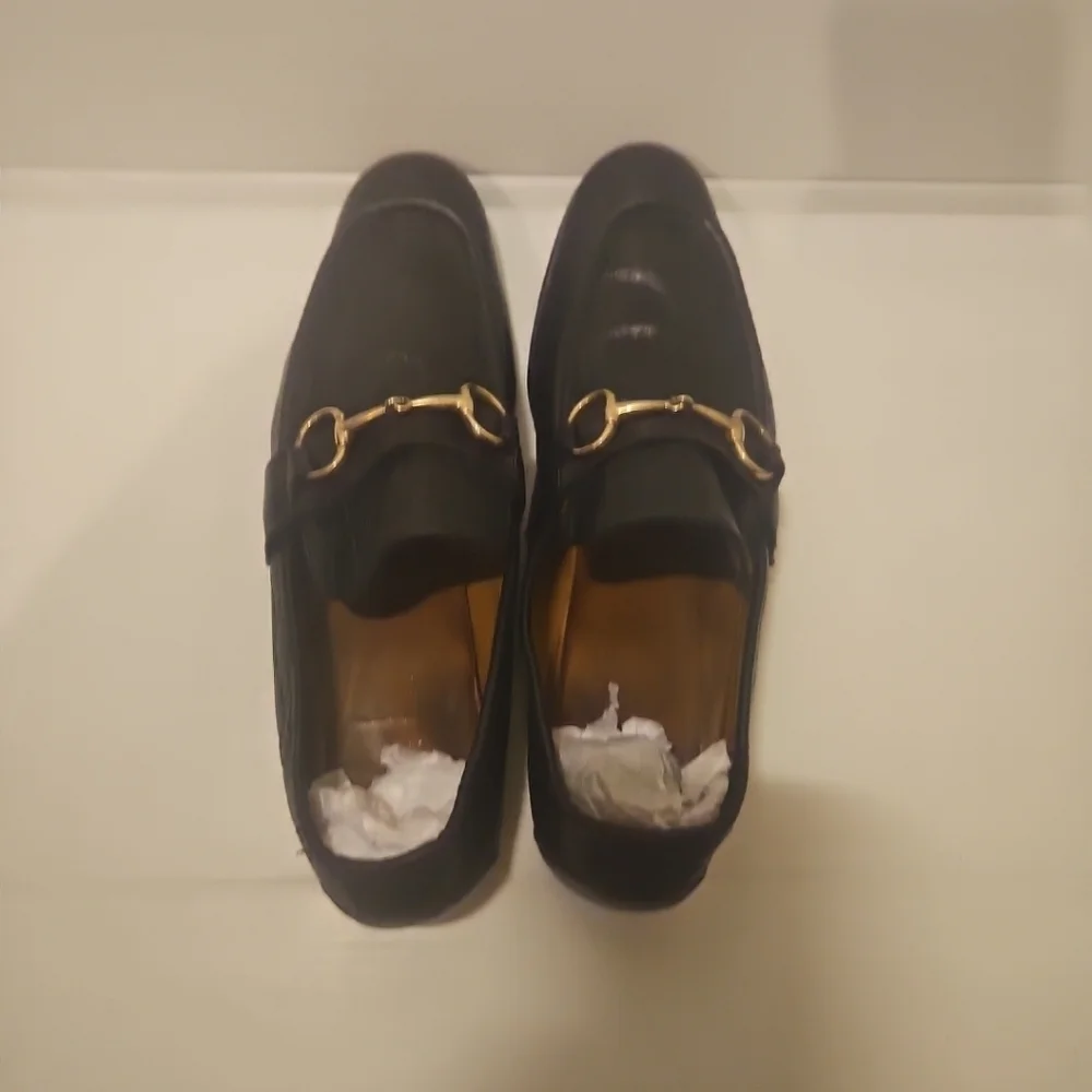 Gucci Tom Ford Era GG Monogram Black Embossed Leather Loafers Size 11.5 - Picture 5 of 14